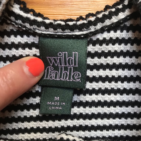 Wild Fable Black White Striped Bodysuit, EUC, M - Picture 4 of 14